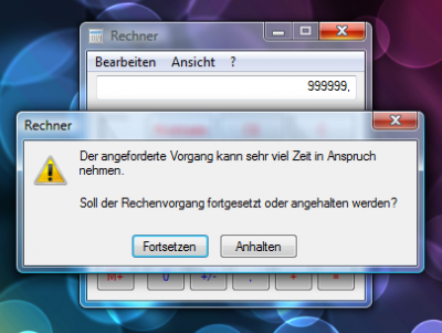 Windows: Taschenrechner (Rechenvorgang)